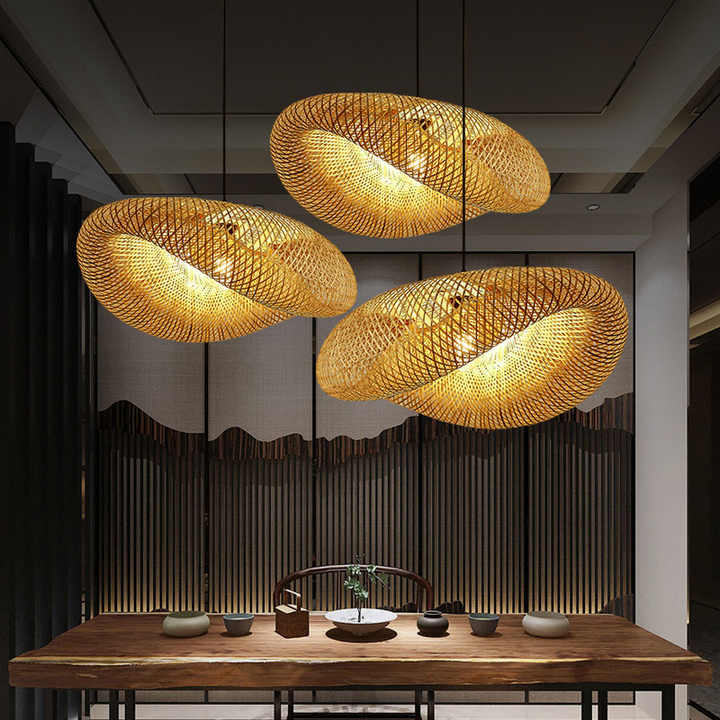 Håndlavet bambuslampe i naturlig stil