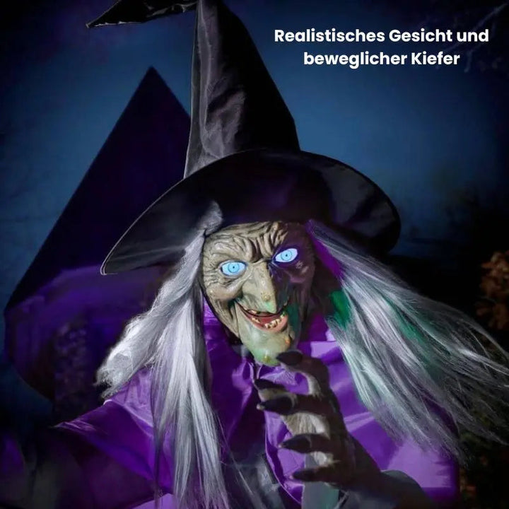 SpookFlight Flyvende Heks – Bevægelig Halloween-dekoration med lys og lyd