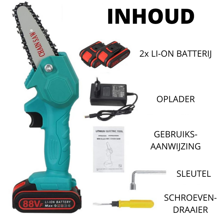 HandyPRO batteridrevet elektrisk kædesav | Kraftfuld og hurtig til beskæring og savning!