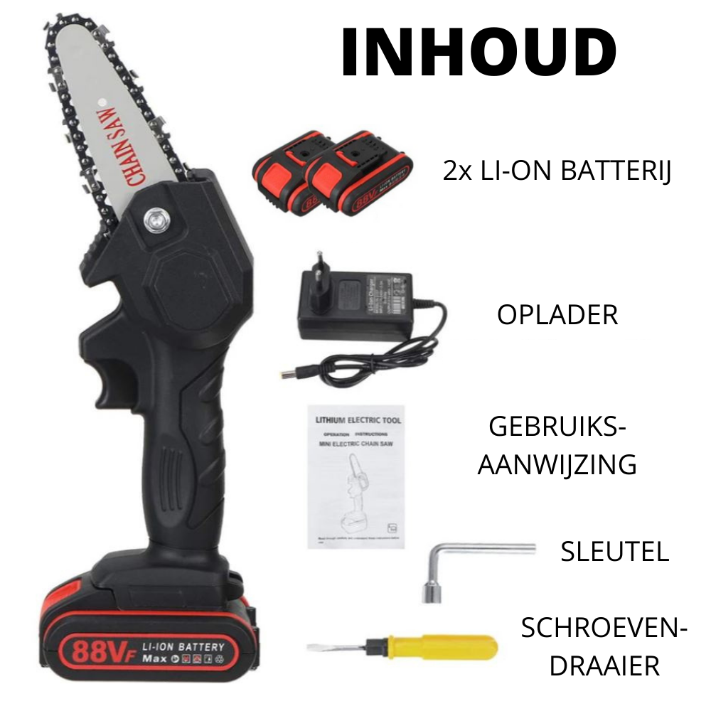 HandyPRO batteridrevet elektrisk kædesav | Kraftfuld og hurtig til beskæring og savning!