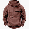 Herre Halv‑Zip Hoodie med Brystlommer