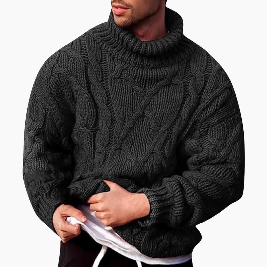 Herre Turtleneck Sweater – Klassisk Strik Pullover