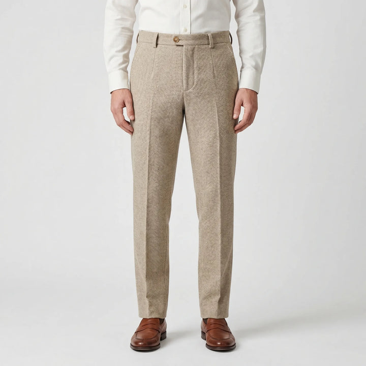 Slim fit bukser med fiskebensmønster - Martin