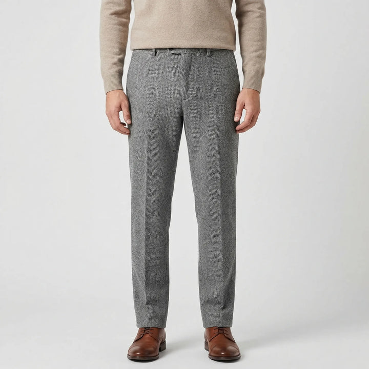 Slim fit bukser med fiskebensmønster - Martin