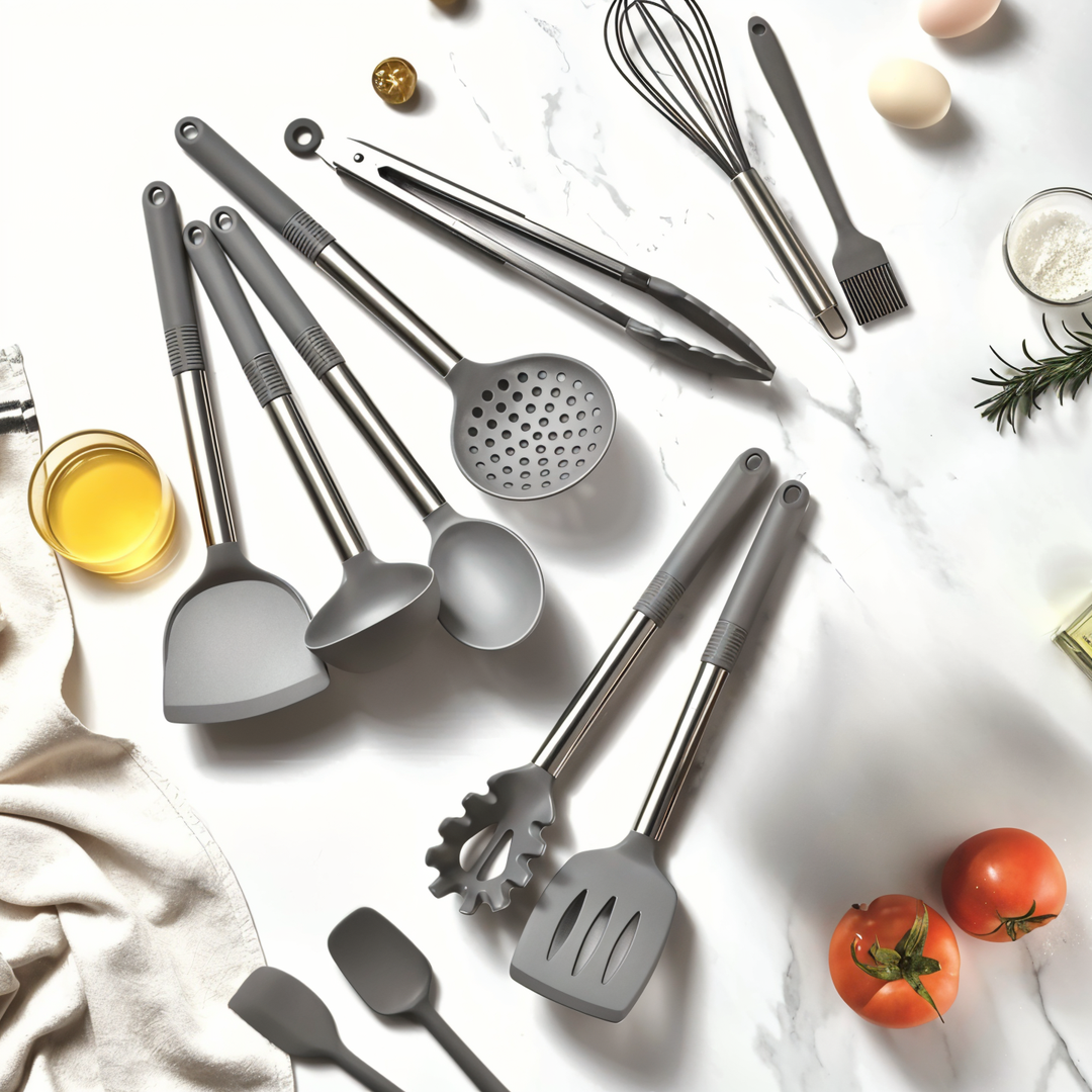 Sæt med 12 køkkenredskaber i silikone – Culinara Pro