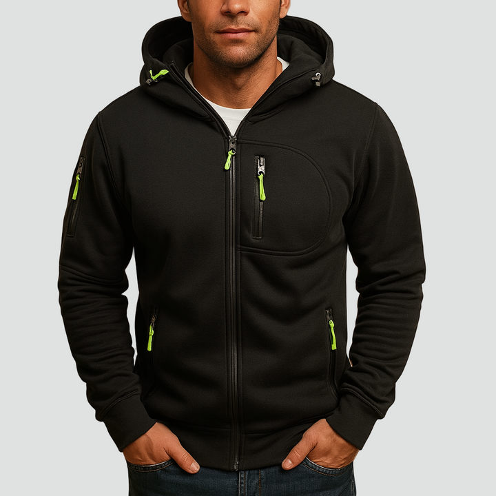 Hoodie til mænd | Lynlås &amp; justerbar hætte