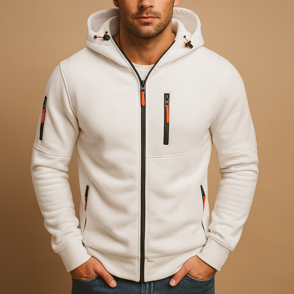 Hoodie til mænd | Lynlås &amp; justerbar hætte