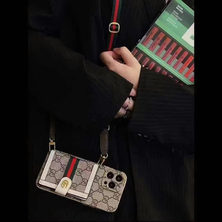 Luksus iPhone-cover med skuldertaske