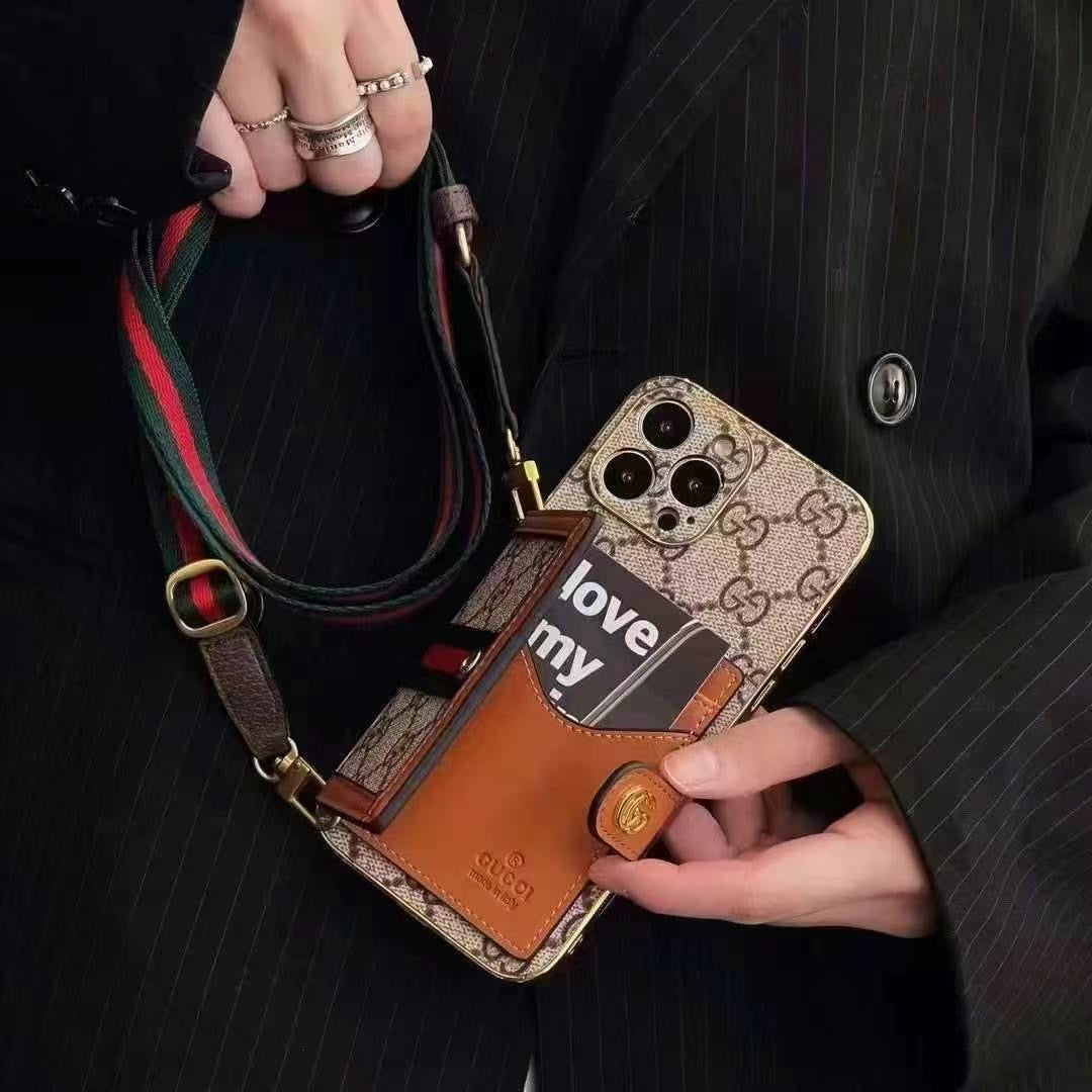Luksus iPhone-cover med skuldertaske