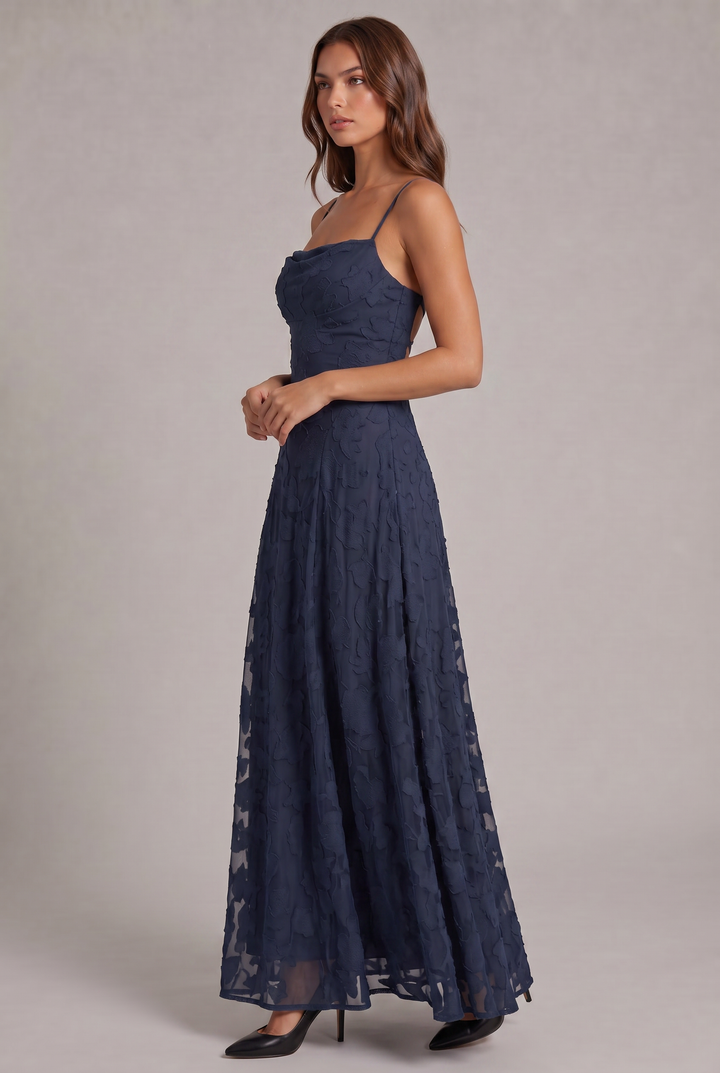 Olivia maxikjole - Elegant aftenkjole med blomstermønster