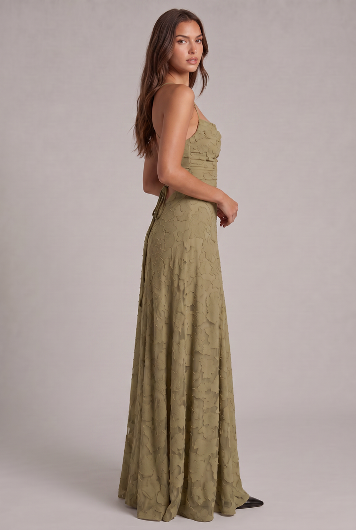 Olivia maxikjole - Elegant aftenkjole med blomstermønster