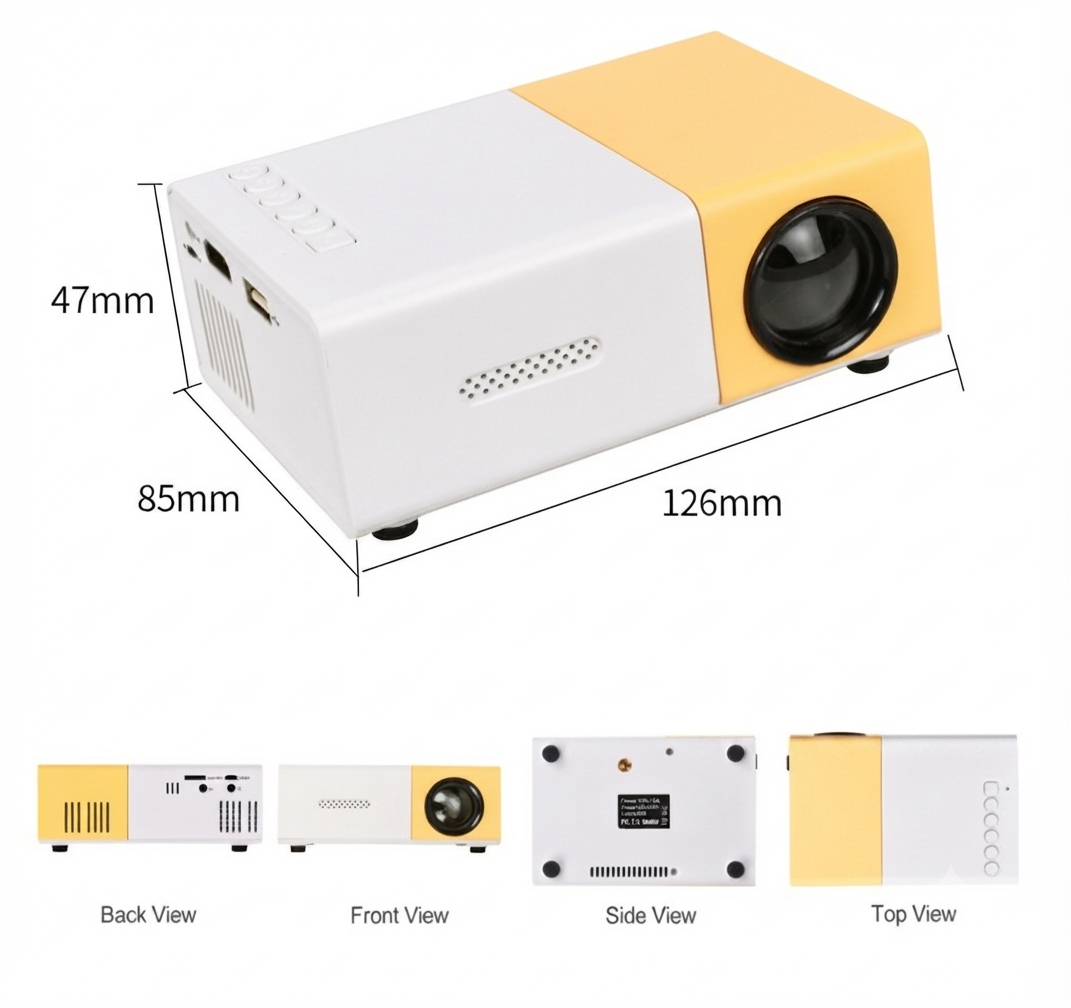 LumoBeam mini-projektor med ultrahøj lysstyrke (3000 lumen)