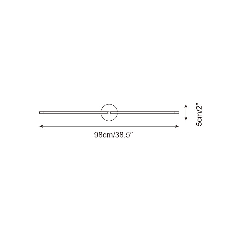 Minimalistisk lineær væglampe med to arme i moderne stil