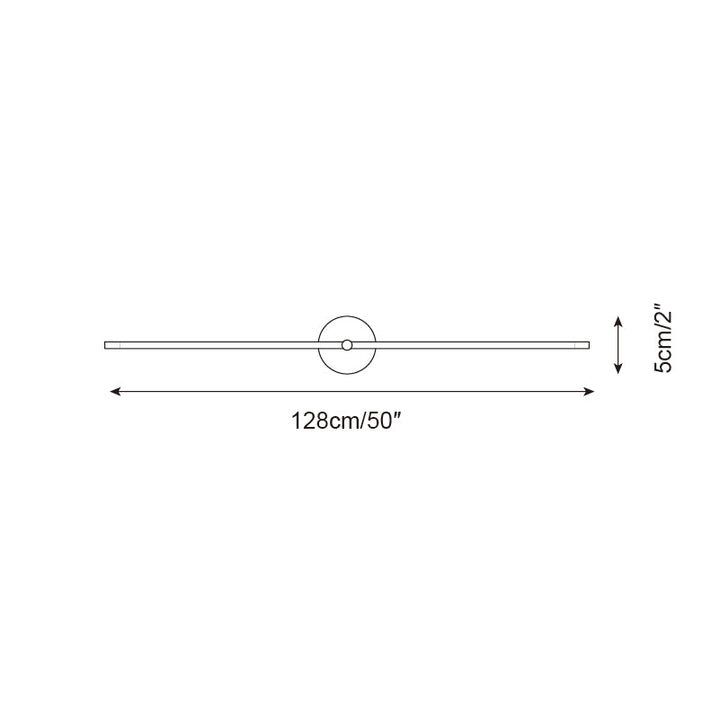 Minimalistisk lineær væglampe med to arme i moderne stil