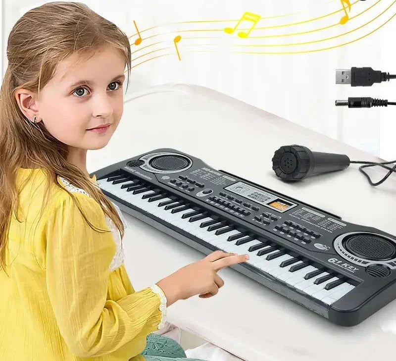 Elektronisk klaver til børn med mikrofon – oplev musikalsk sjov med 61 tangenter