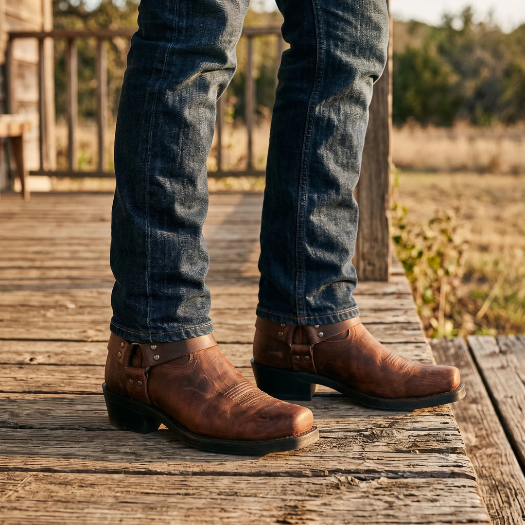 Klassiske western-slip-on-støvler med kort skaft