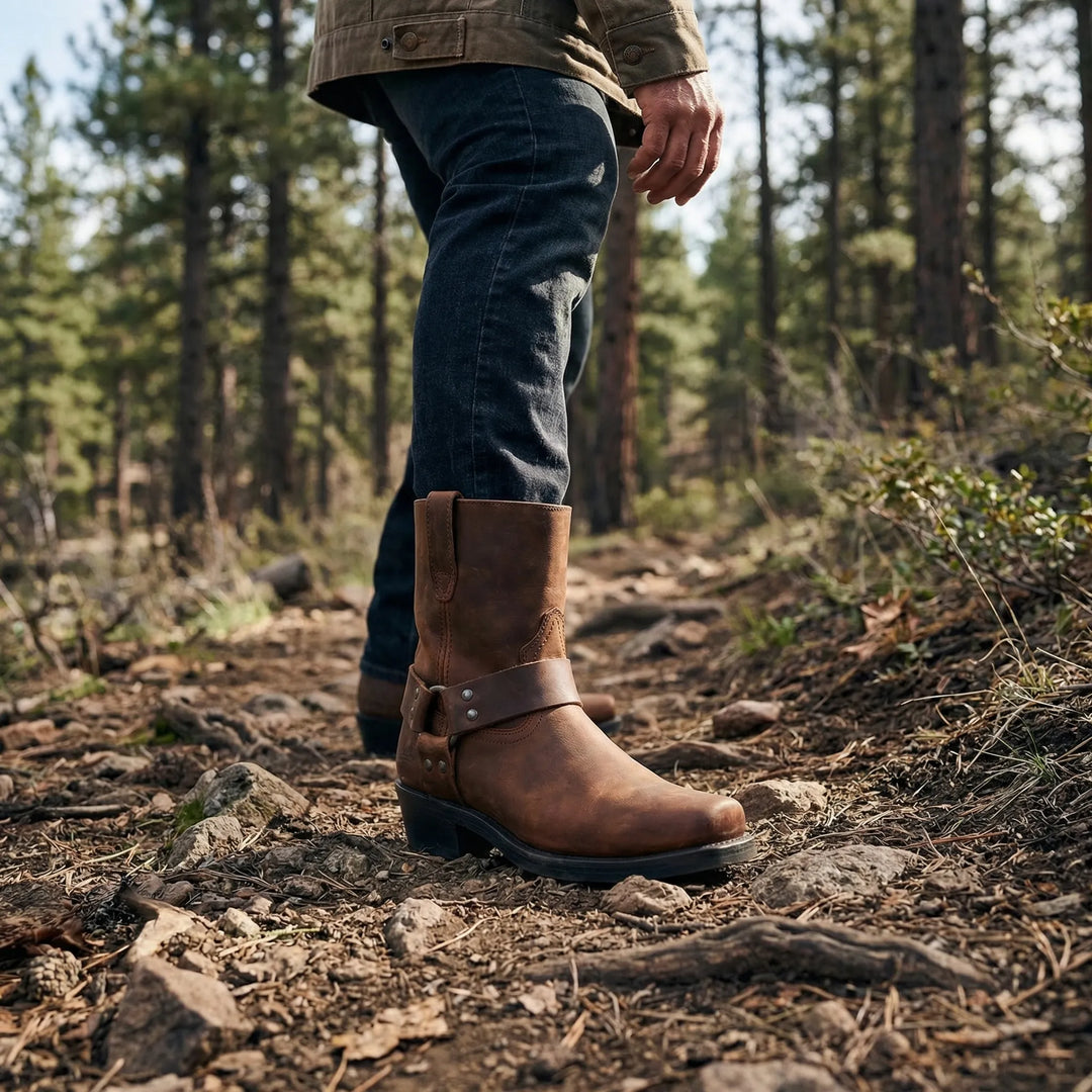 Klassiske western-slip-on-støvler med kort skaft
