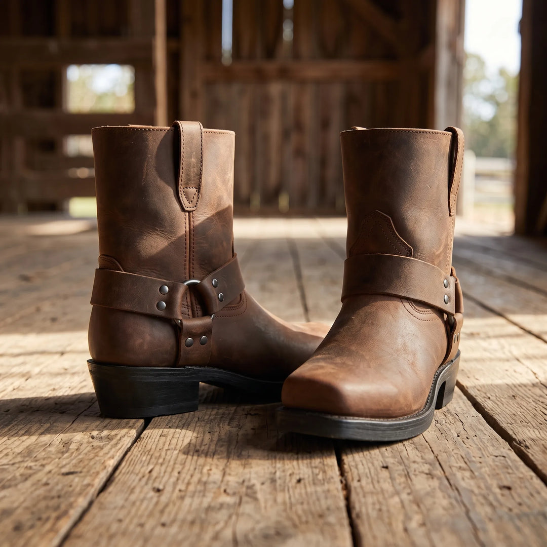 Klassiske western-slip-on-støvler med kort skaft