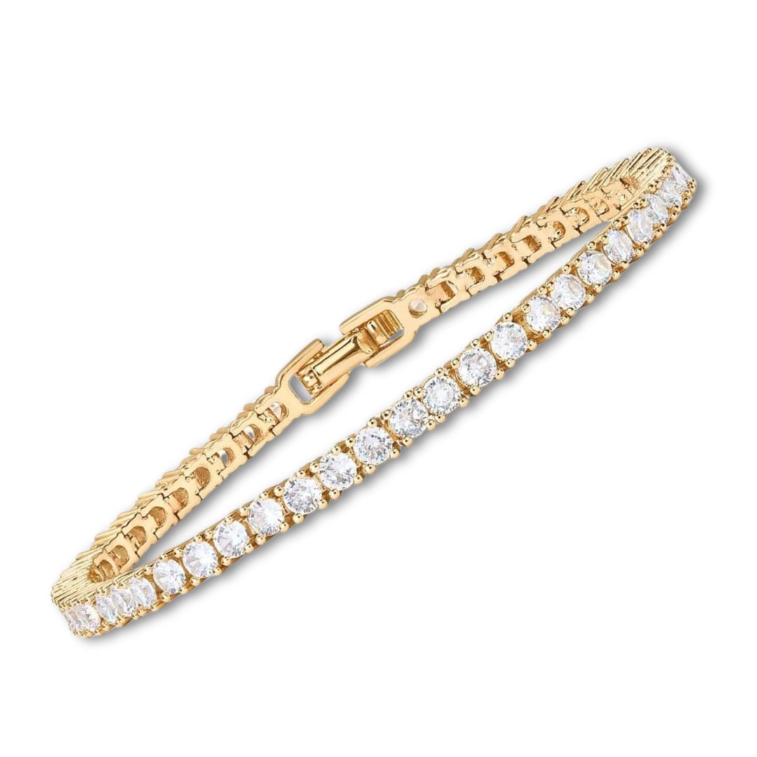 Elegant tennisarmbånd i hvidguld med raffineret glans