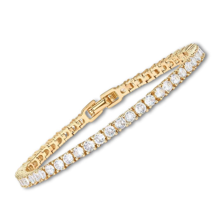 Elegant tennisarmbånd i hvidguld med raffineret glans