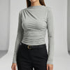 Langærmet bluse med folddetalje - Anastasia