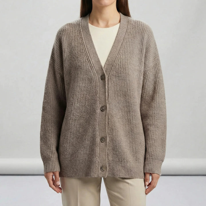 Lang cardigan med åben front - Lene