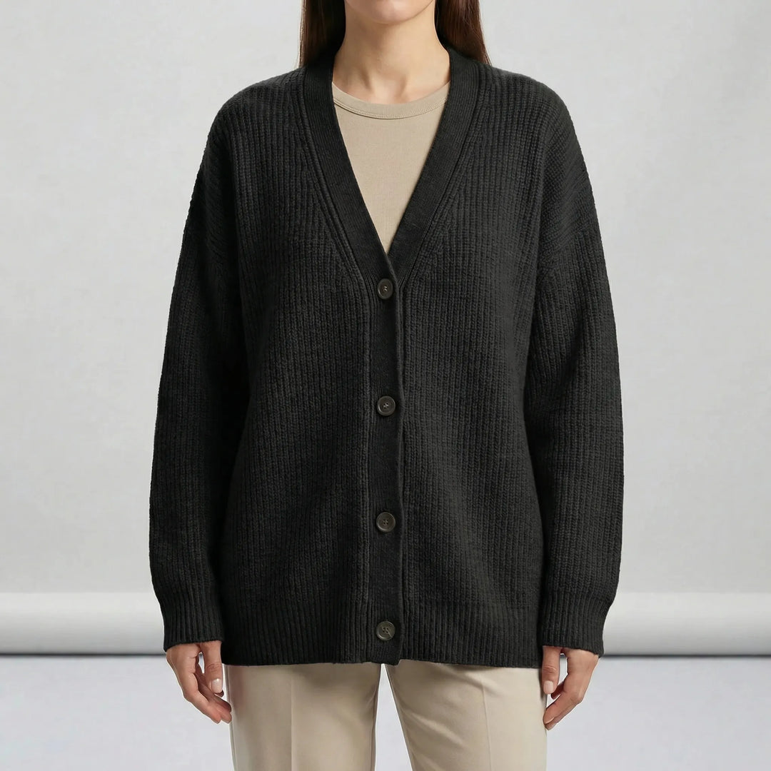 Lang cardigan med åben front - Lene