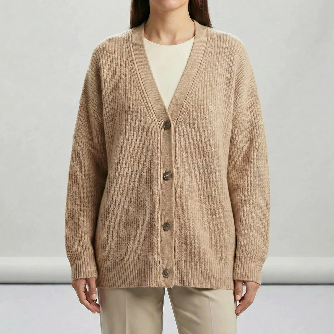 Lang cardigan med åben front - Lene
