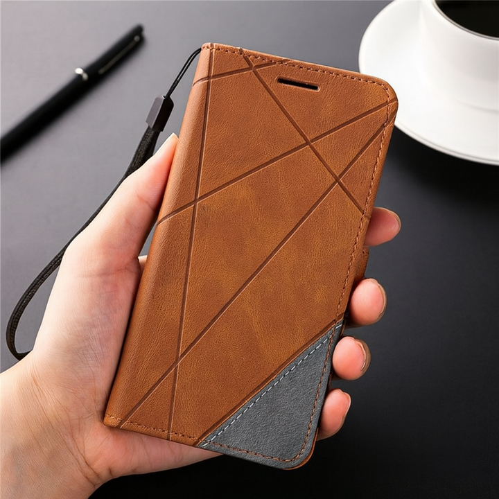 Foldbart lædercover til smartphone