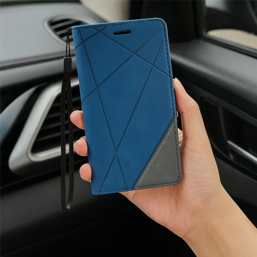 Foldbart lædercover til smartphone