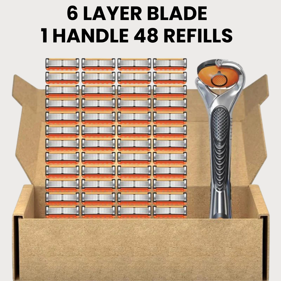 Flerlags barberbladssæt til skånsom glidning, præcise konturer og en grundig barbering - 24 eller 48 stk.