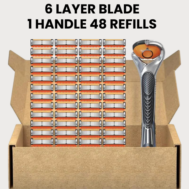 Flerlags barberbladssæt til skånsom glidning, præcise konturer og en grundig barbering - 24 eller 48 stk.
