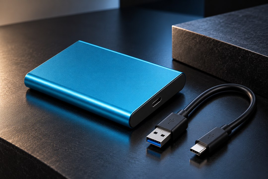 Bærbar 30 TB SSD med robust hus