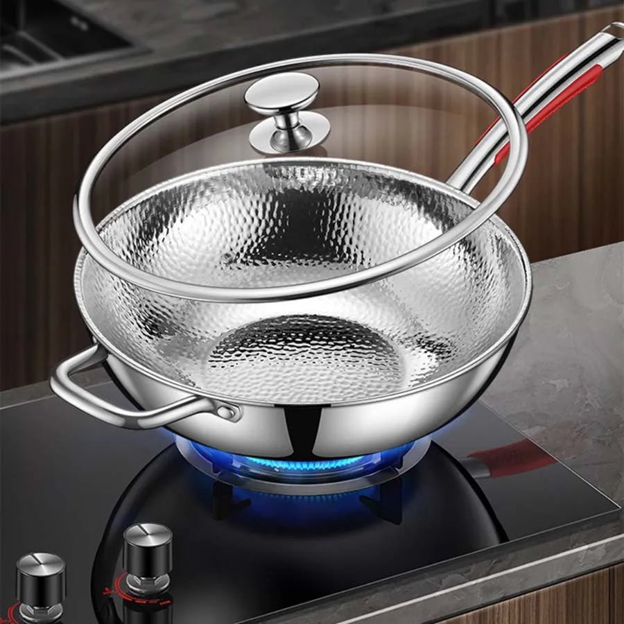 PANVION – Premium titanium-wok med rund bund til induktionskomfurer og nem omrøring