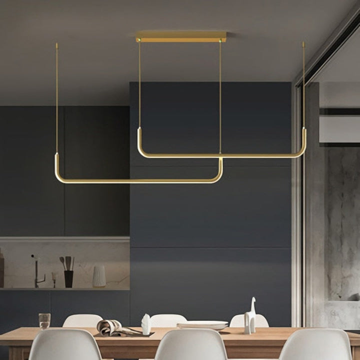 Arisha moderne LED-lysekrone i guld/sort metal til spisestue/stue