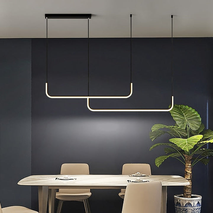 Arisha moderne LED-lysekrone i guld/sort metal til spisestue/stue