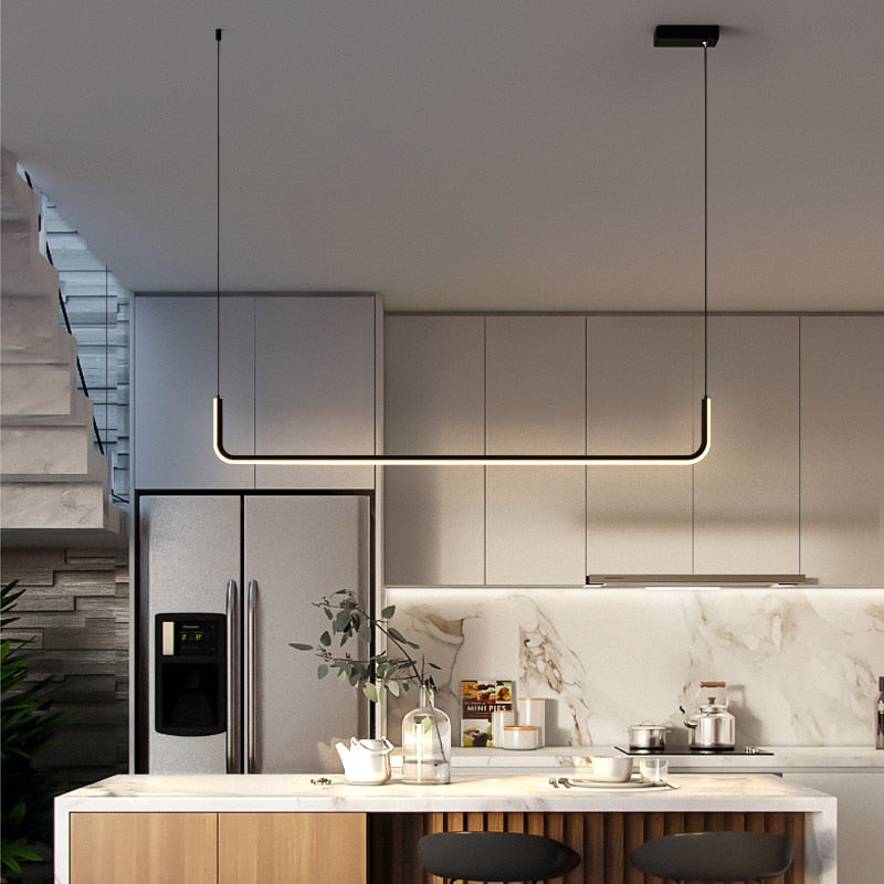 Arisha moderne LED-lysekrone i guld/sort metal til spisestue/stue