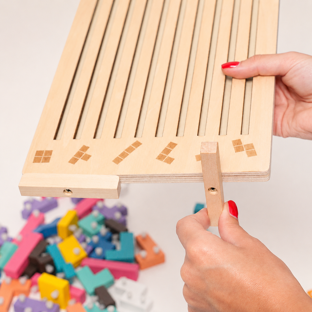 Montessori Tetris-stablepuslespil i træ – læringslegetøj