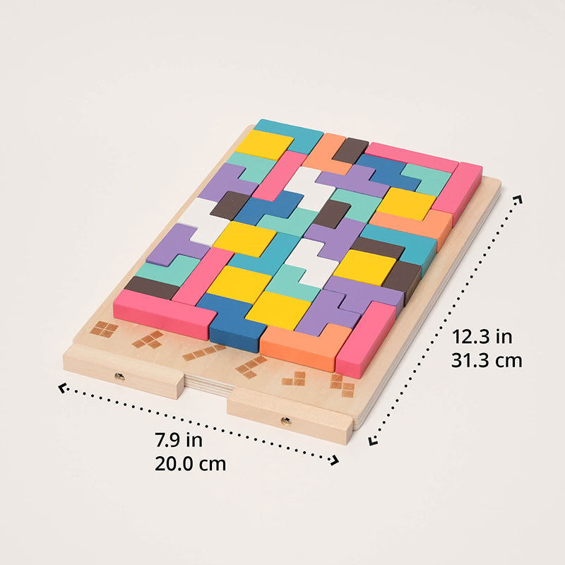 Montessori Tetris-stablepuslespil i træ – læringslegetøj