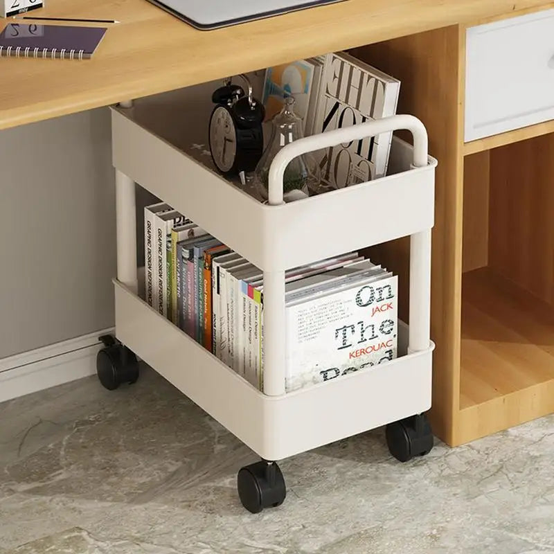 Mobil bogreol-trolley med hjul - Rollit