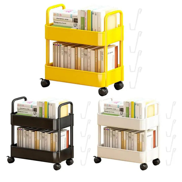 Mobil bogreol-trolley med hjul - Rollit