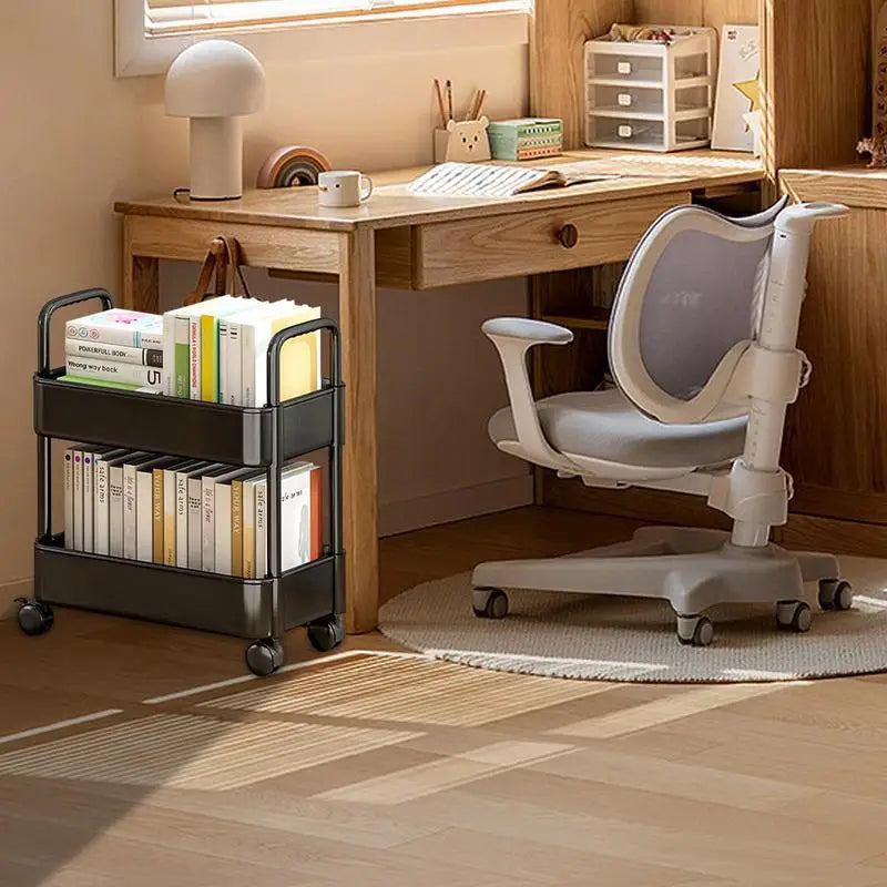 Mobil bogreol-trolley med hjul - Rollit