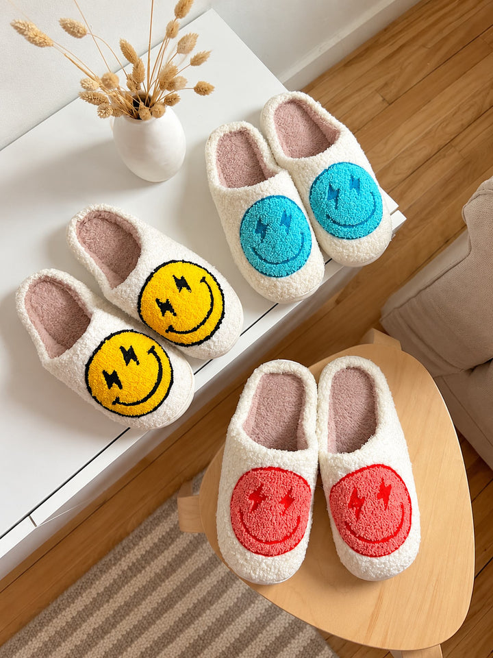 Hjemmesko med plateau og smiley til damer