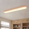 Oval Nordic Glow LED-loftlampe med træaccent