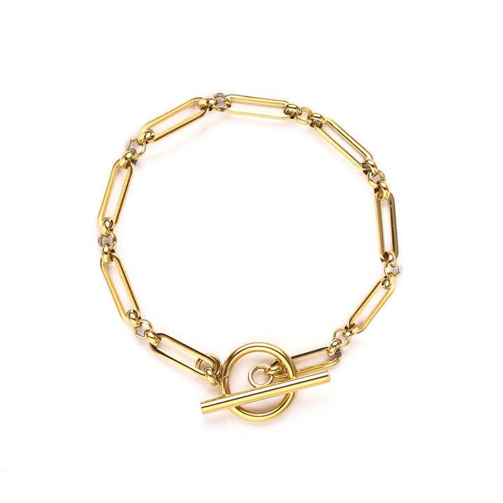 Elegant T-Bar armbånd i hvidguld