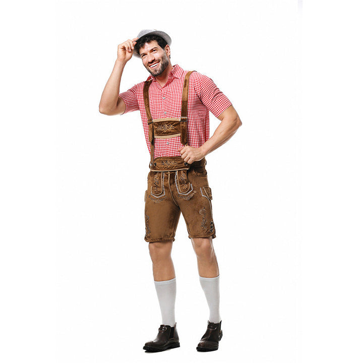 Bayersk herredragt med lederhosen og skjorte