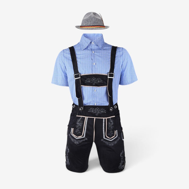 Bayersk herredragt med lederhosen og skjorte