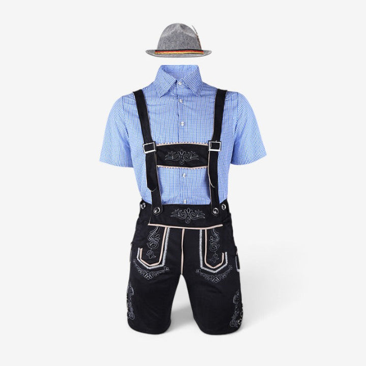 Bayersk herredragt med lederhosen og skjorte