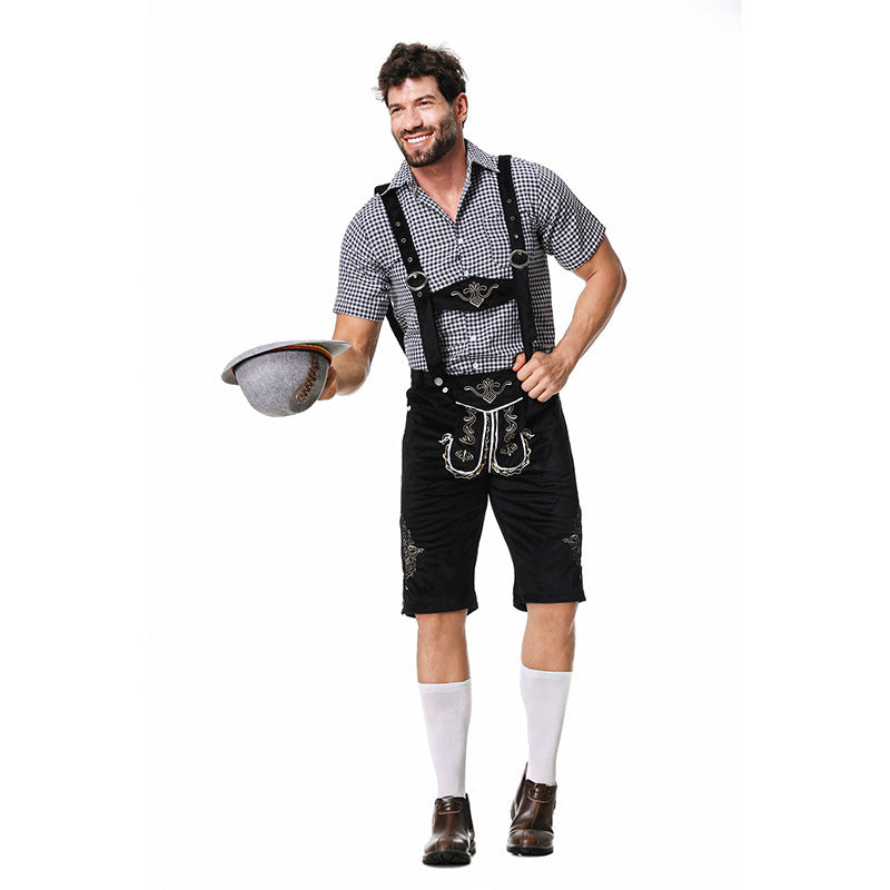 Bayersk herredragt med lederhosen og skjorte