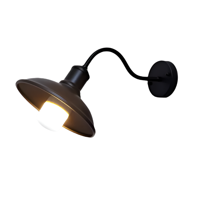 Udendørs væglampe i jern vintage industriel LED 1 lyskilde